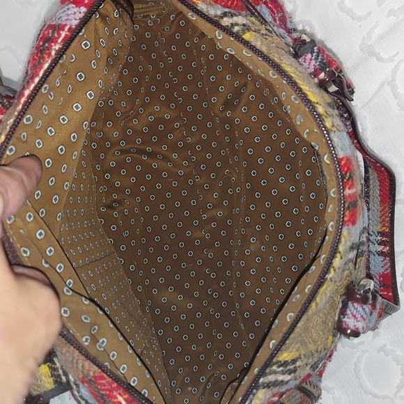 Vintage Vera Bradley Patchwork Plaid Tweed Wool Satchel Handbag - Picture 16 of 16